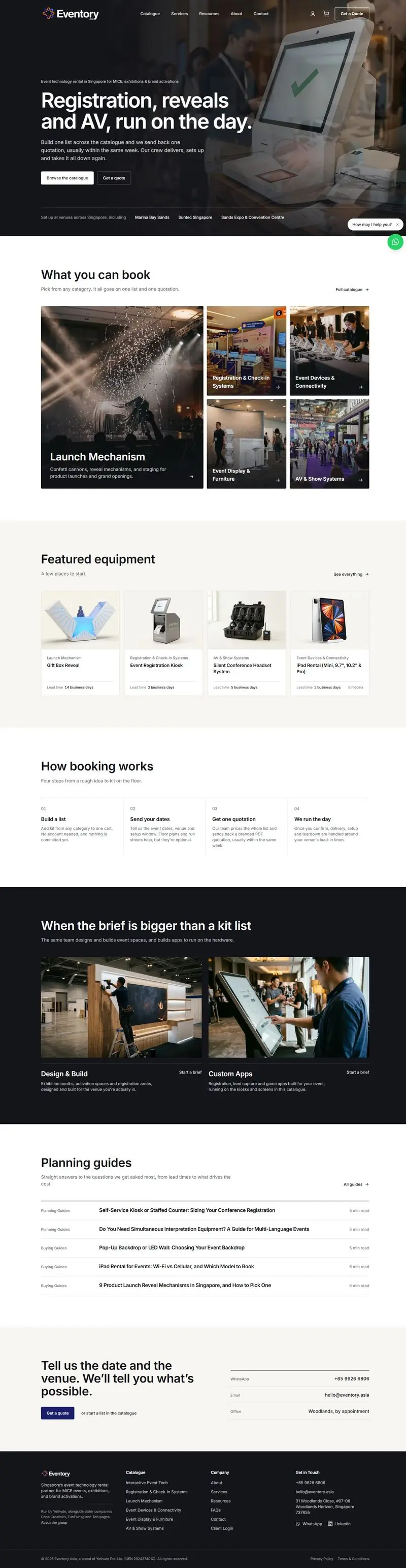 Eventory Asia website, full page